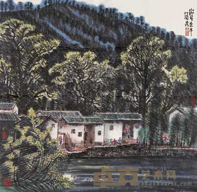 李行简 山乡春来早 镜心 68×68cm